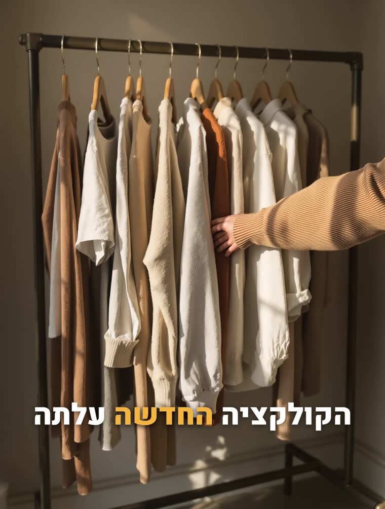 פריים לדוגמה עם כתוביות בעברית — חנויות ומותגים